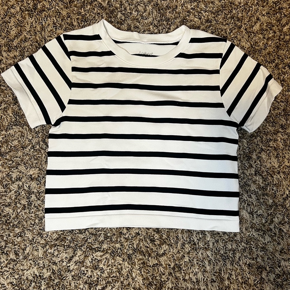 Classic Striped Cropped T-Shirt